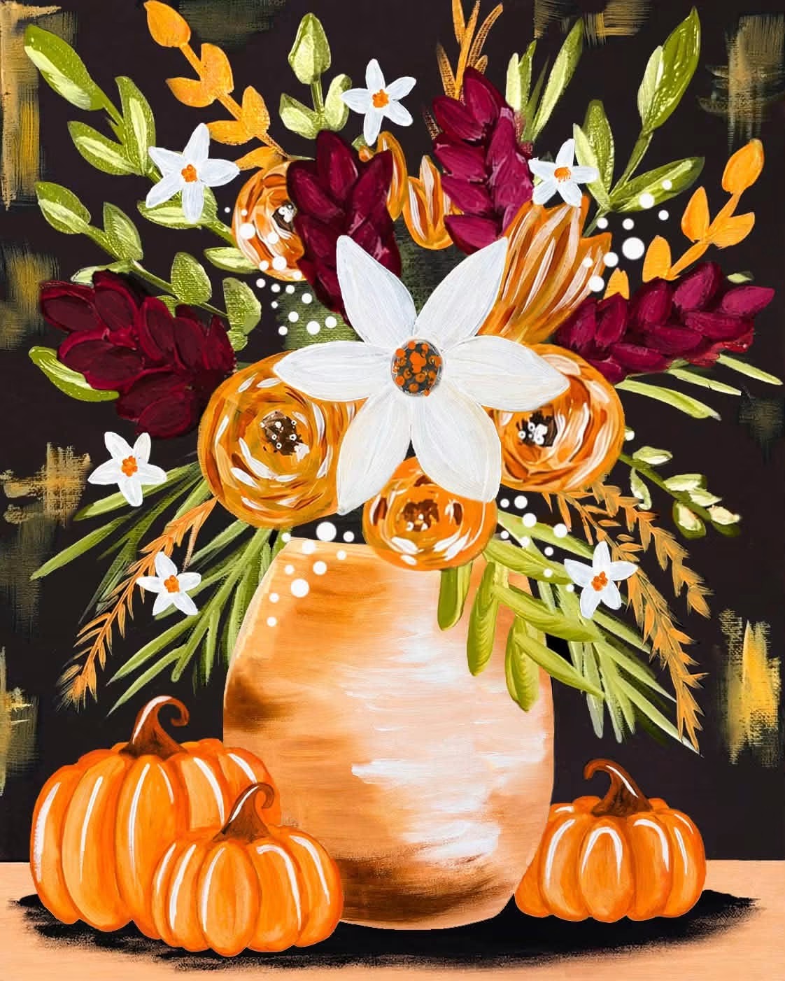 Seasonal floral painting design