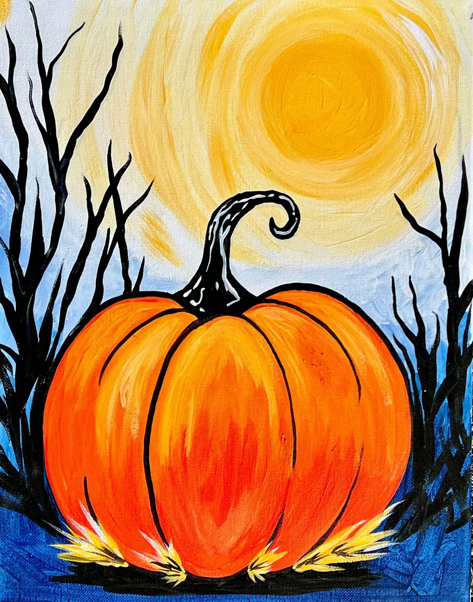 Pumpkin Glow fall painting