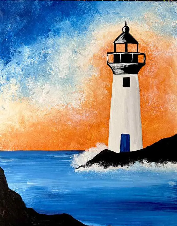 Lighthouse summer painting